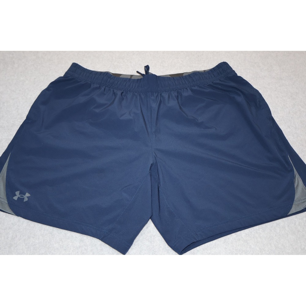Under Armour Shorts Mens XXL Navy Blue Fitted Athletic Running Gym Workout **